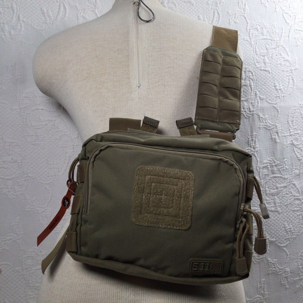 5.11 Tactical 2-Banger 3L. Multi Pocket Conceal Carry Green Shoulder Pack